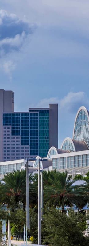 Vista de l entrada del Centro de Convenciones del Condado de Orange